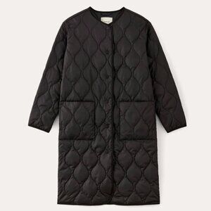 NWT Everlane The Long Quilted Liner - XL Black